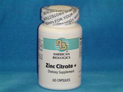 Zinc Citrate Plus (60 veg capsules) American Biologics